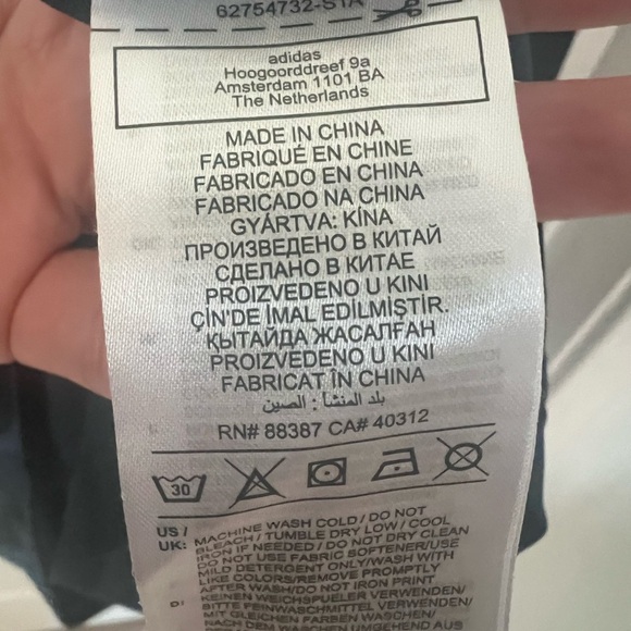 adidas Men's Dark Blue Long Sleeve Polo - Picture 7 of 7